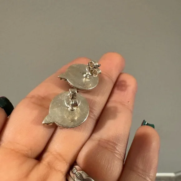 Checked onyx Sterling Silver Earrings - Picture 2 of 2